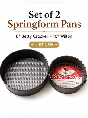 Set of 2 Springform Pans - 8" Betty Crocker & 10" Wilton - Like New